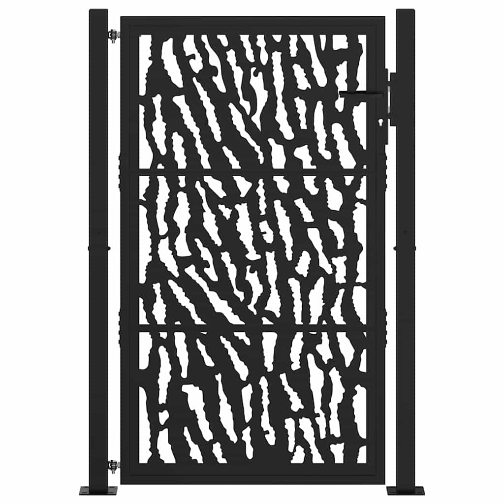 Poort met sporenontwerp 100x150 cm staal zwart is nu te koop bij PeponiXL, paradijselijk wonen!