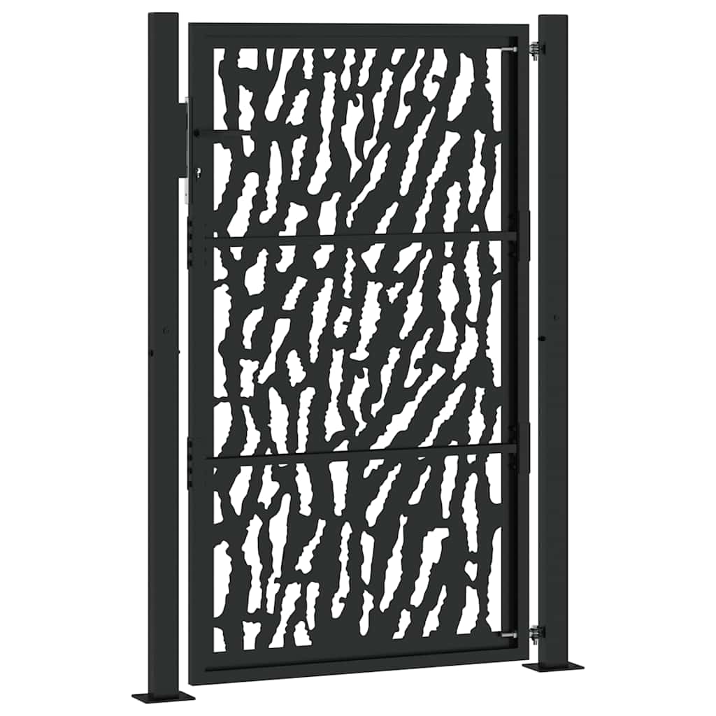 Poort met sporenontwerp 100x150 cm staal zwart is nu te koop bij PeponiXL, paradijselijk wonen!