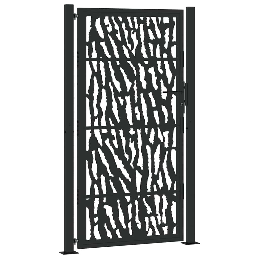Poort met sporenontwerp 100x175 cm staal zwart is nu te koop bij PeponiXL, paradijselijk wonen!