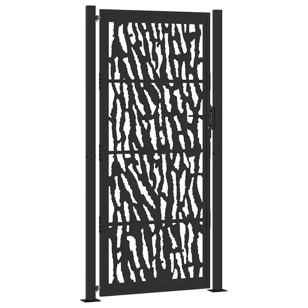 Poort met sporenontwerp 100x200 cm staal zwart is nu te koop bij PeponiXL, paradijselijk wonen!