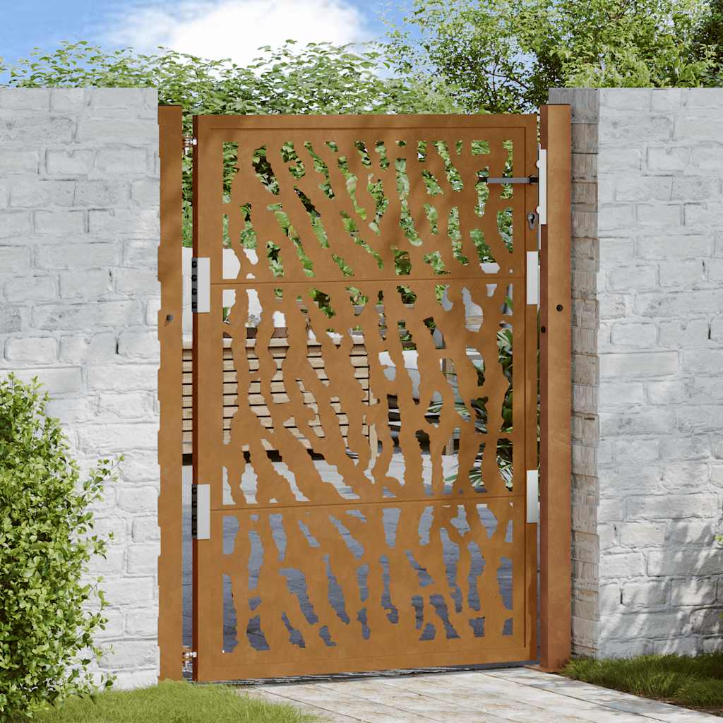Poort met sporenontwerp 100x125 cm weervast staal is nu te koop bij PeponiXL, paradijselijk wonen!