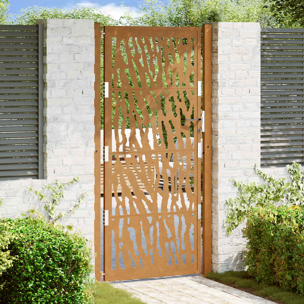 Poort met sporenontwerp 100x200 cm weervast staal is nu te koop bij PeponiXL, paradijselijk wonen!