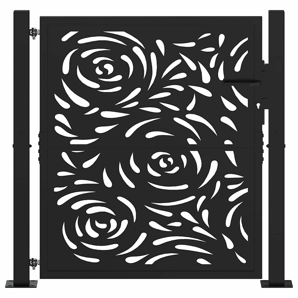 Poort met vlamontwerp 100x100 cm staal zwart is nu te koop bij PeponiXL, paradijselijk wonen!