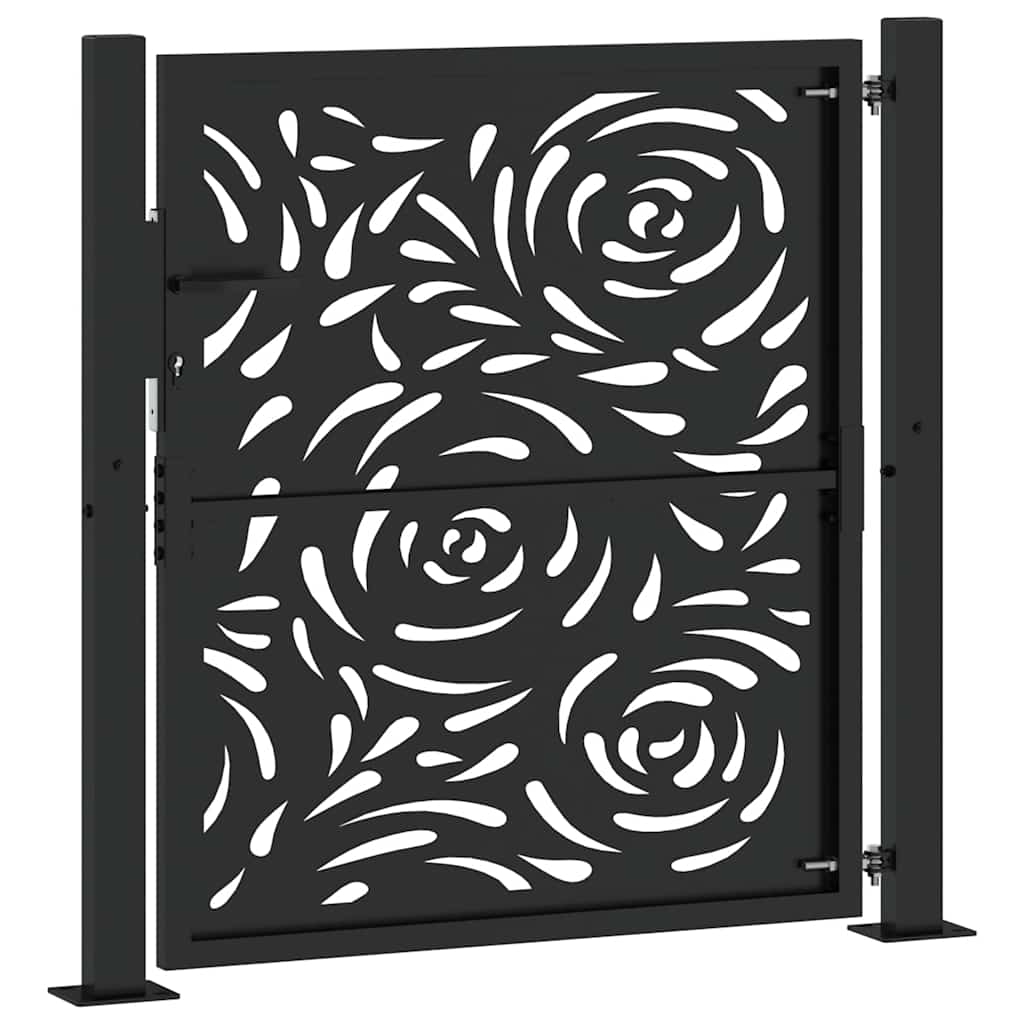 Poort met vlamontwerp 100x100 cm staal zwart is nu te koop bij PeponiXL, paradijselijk wonen!