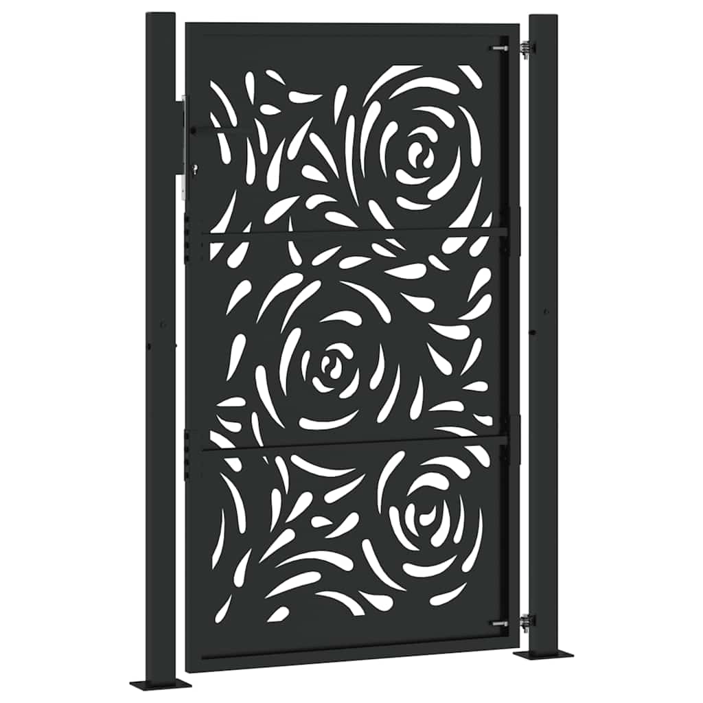 Poort met vlamontwerp 100x150 cm staal zwart is nu te koop bij PeponiXL, paradijselijk wonen!