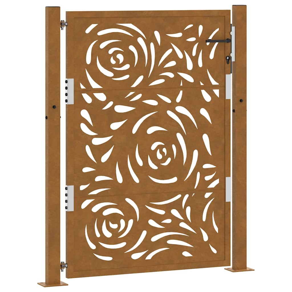 Poort met vlamontwerp 100x125 cm weervast staal is nu te koop bij PeponiXL, paradijselijk wonen!