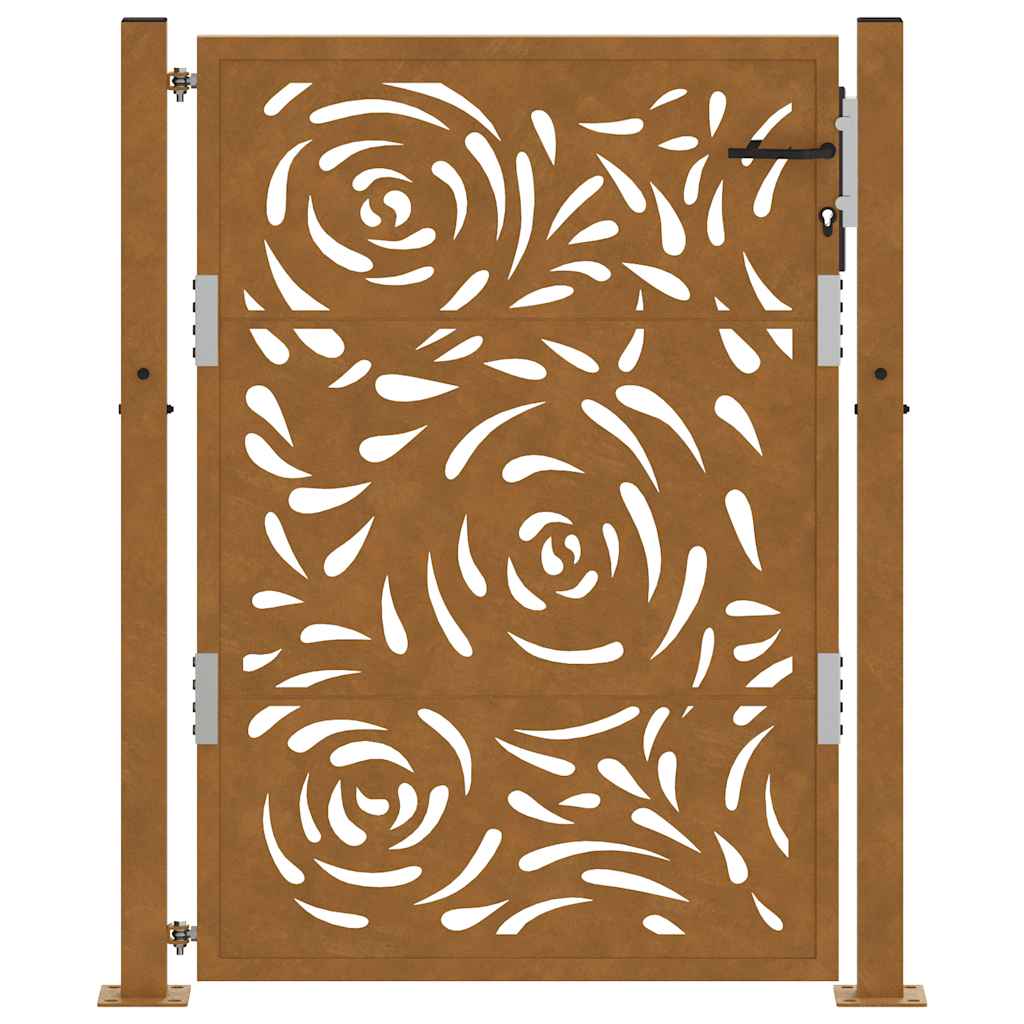 Poort met vlamontwerp 100x125 cm weervast staal is nu te koop bij PeponiXL, paradijselijk wonen!