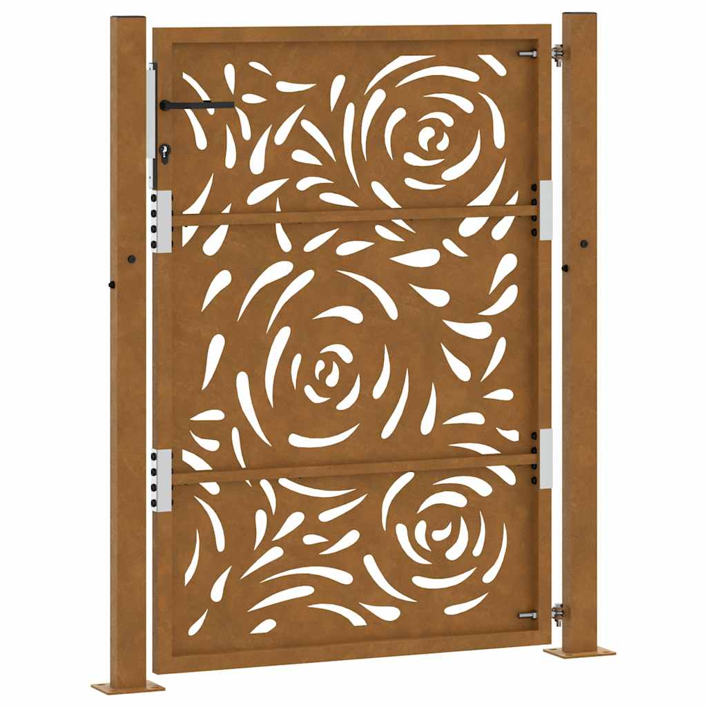 Poort met vlamontwerp 100x125 cm weervast staal is nu te koop bij PeponiXL, paradijselijk wonen!