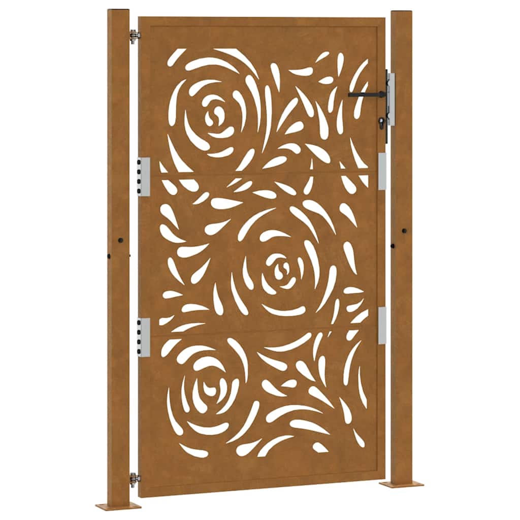 Poort met vlamontwerp 100x150 cm weervast staal is nu te koop bij PeponiXL, paradijselijk wonen!