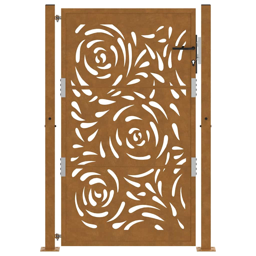 Poort met vlamontwerp 100x150 cm weervast staal is nu te koop bij PeponiXL, paradijselijk wonen!