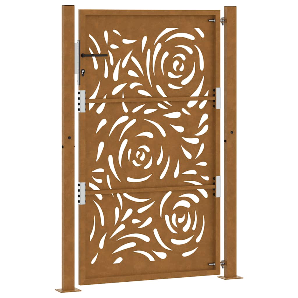 Poort met vlamontwerp 100x150 cm weervast staal is nu te koop bij PeponiXL, paradijselijk wonen!