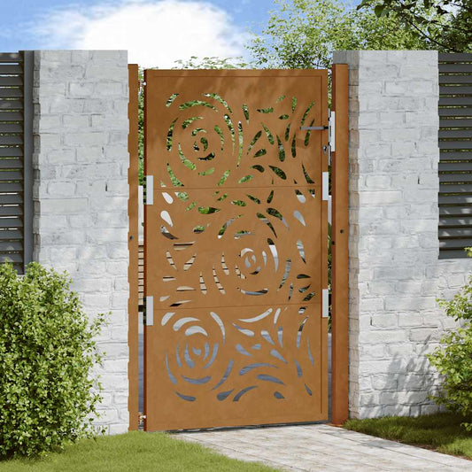 Poort met vlamontwerp 100x150 cm weervast staal is nu te koop bij PeponiXL, paradijselijk wonen!