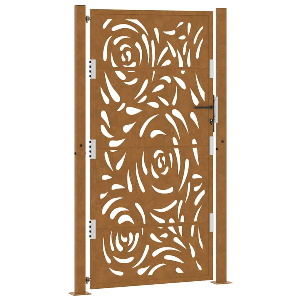 Poort met vlamontwerp 100x175 cm weervast staal is nu te koop bij PeponiXL, paradijselijk wonen!