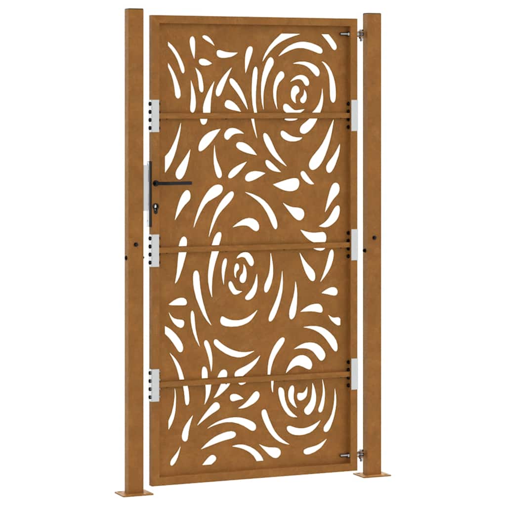 Poort met vlamontwerp 100x175 cm weervast staal is nu te koop bij PeponiXL, paradijselijk wonen!