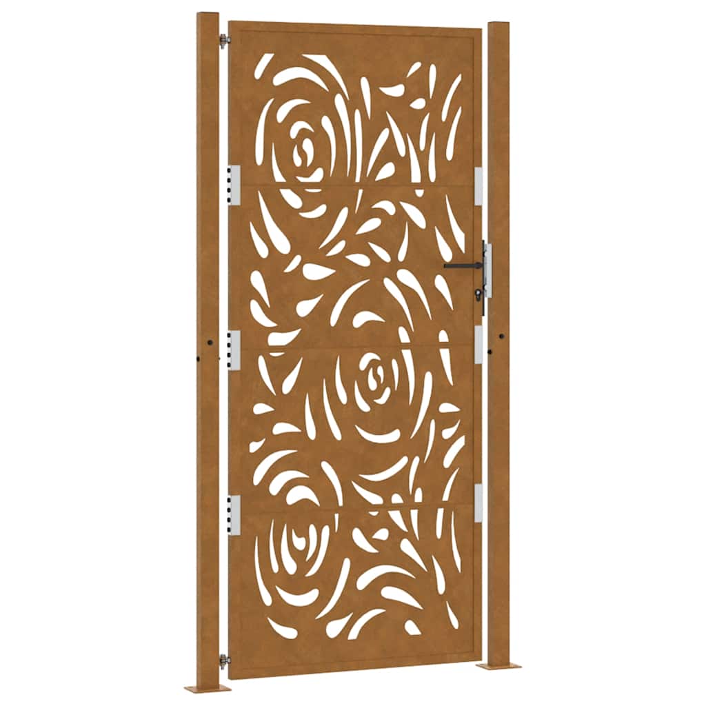 Poort met vlamontwerp 100x200 cm weervast staal is nu te koop bij PeponiXL, paradijselijk wonen!
