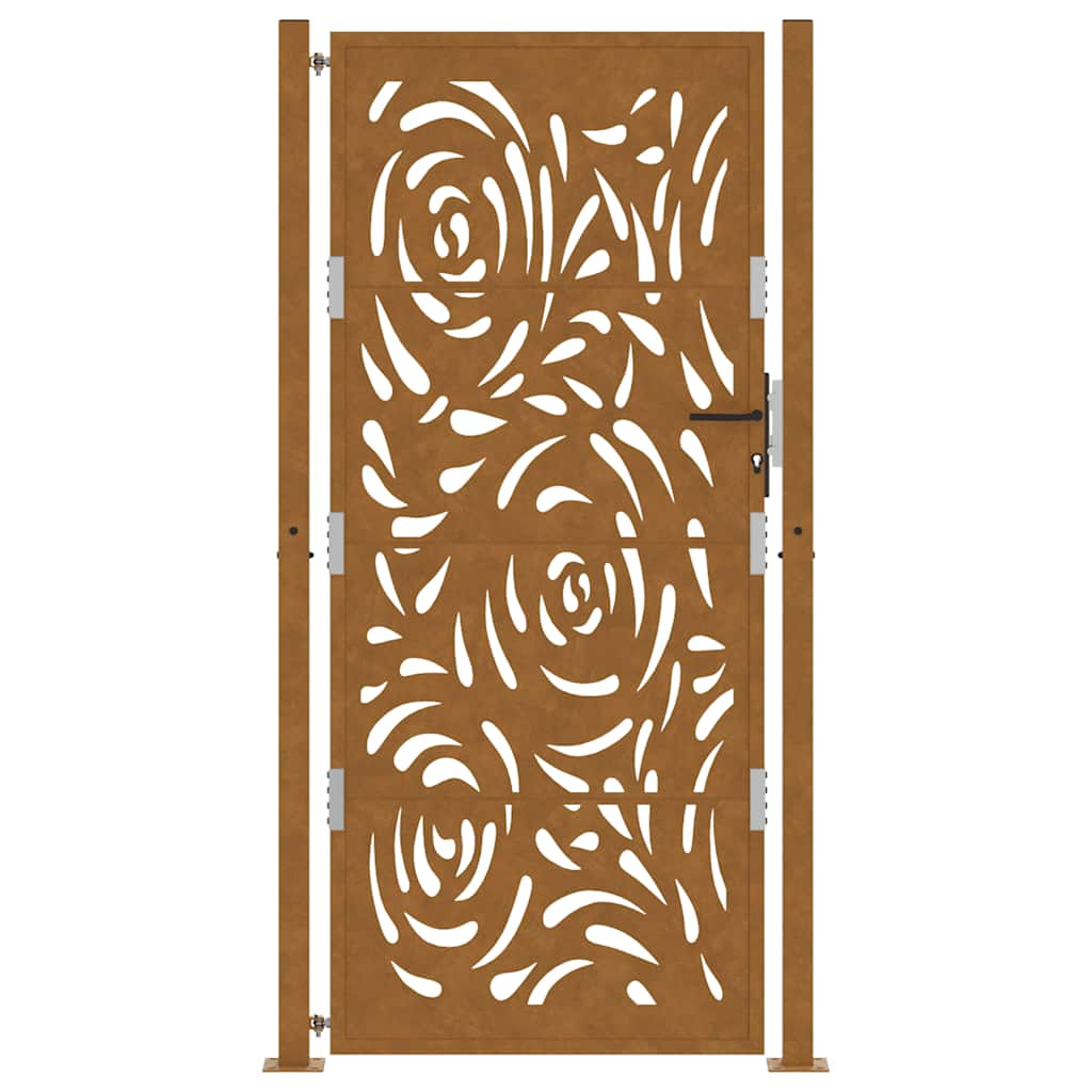Poort met vlamontwerp 100x200 cm weervast staal is nu te koop bij PeponiXL, paradijselijk wonen!