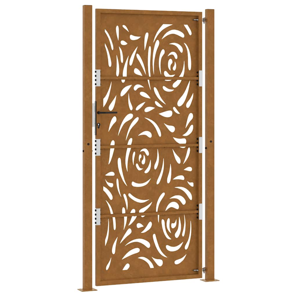 Poort met vlamontwerp 100x200 cm weervast staal is nu te koop bij PeponiXL, paradijselijk wonen!