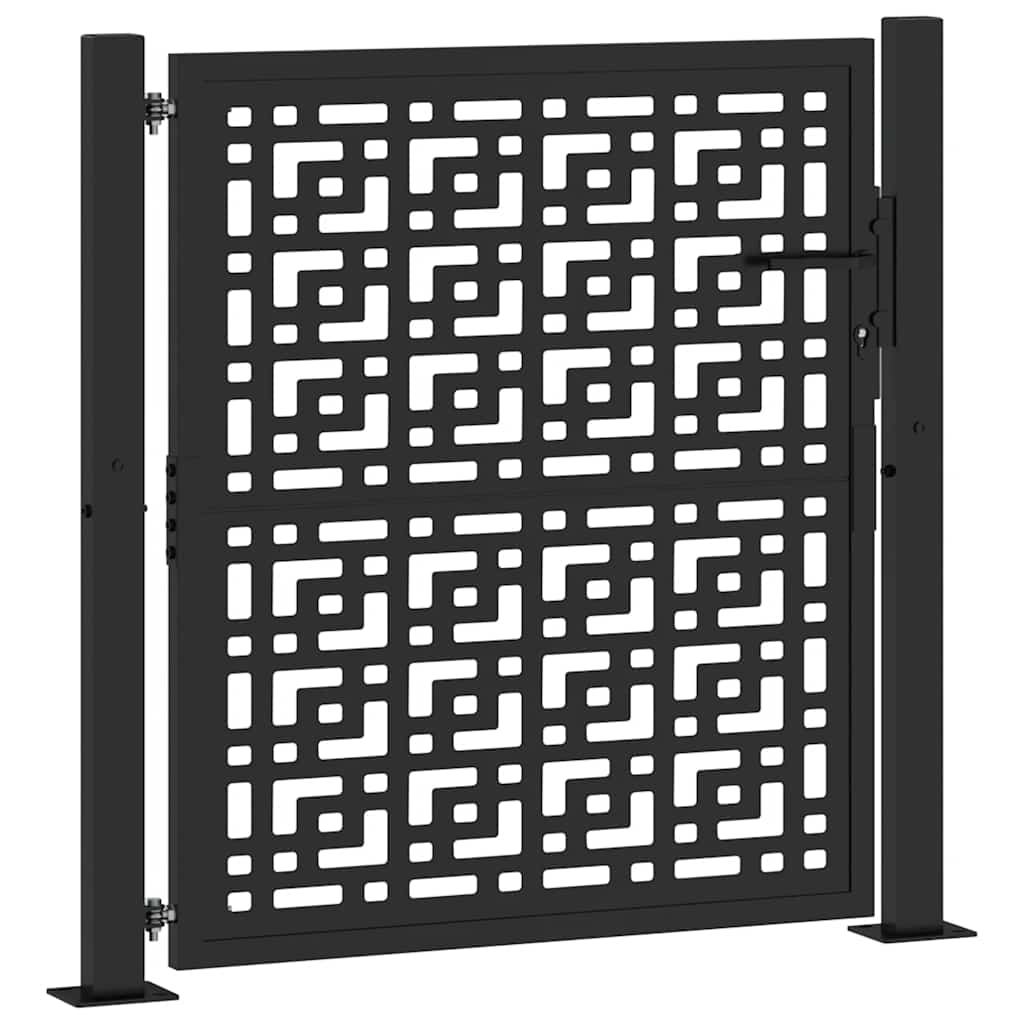 Poort met kruisontwerp 100x100 cm staal zwart is nu te koop bij PeponiXL, paradijselijk wonen!