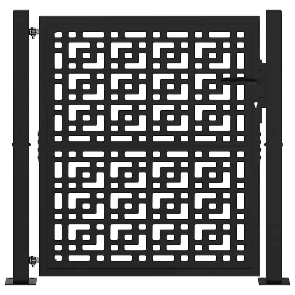 Poort met kruisontwerp 100x100 cm staal zwart is nu te koop bij PeponiXL, paradijselijk wonen!