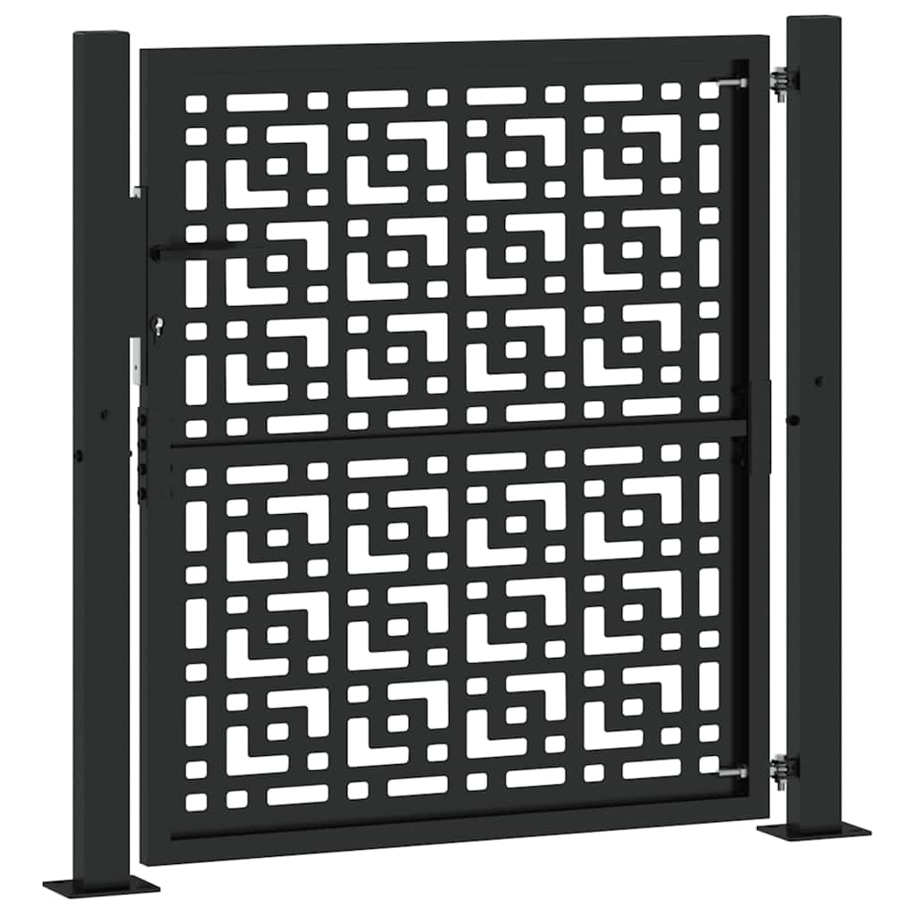 Poort met kruisontwerp 100x100 cm staal zwart is nu te koop bij PeponiXL, paradijselijk wonen!