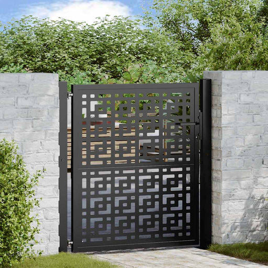 Poort met kruisontwerp 100x100 cm staal zwart is nu te koop bij PeponiXL, paradijselijk wonen!