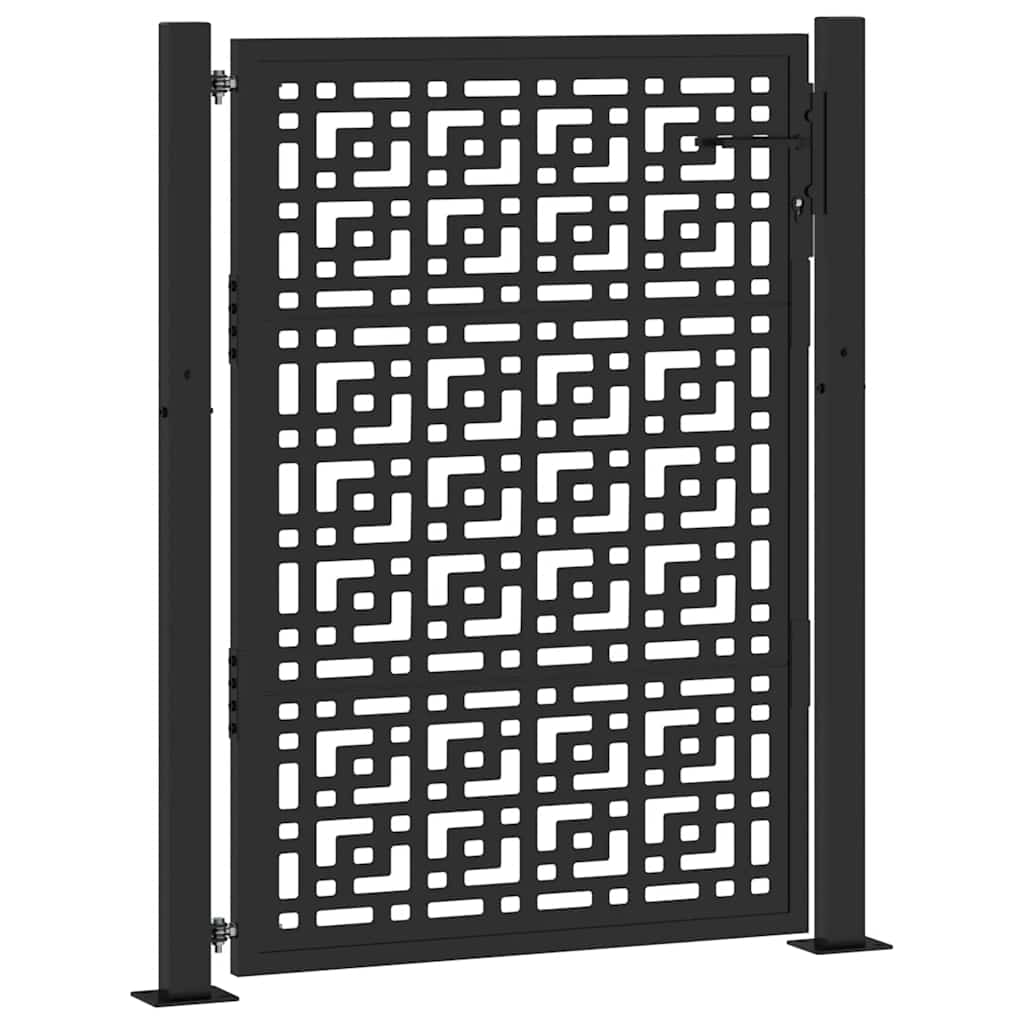 Poort met kruisontwerp 100x125 cm staal zwart is nu te koop bij PeponiXL, paradijselijk wonen!