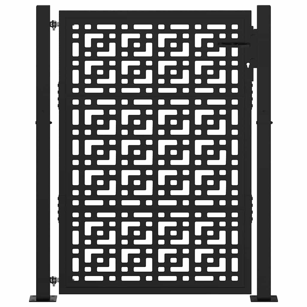 Poort met kruisontwerp 100x125 cm staal zwart is nu te koop bij PeponiXL, paradijselijk wonen!