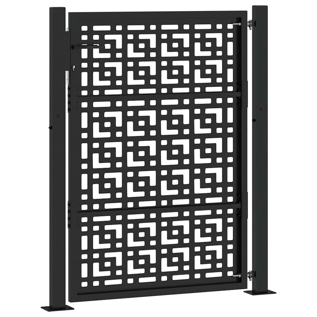 Poort met kruisontwerp 100x125 cm staal zwart is nu te koop bij PeponiXL, paradijselijk wonen!