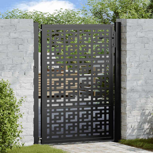 Poort met kruisontwerp 100x125 cm staal zwart is nu te koop bij PeponiXL, paradijselijk wonen!