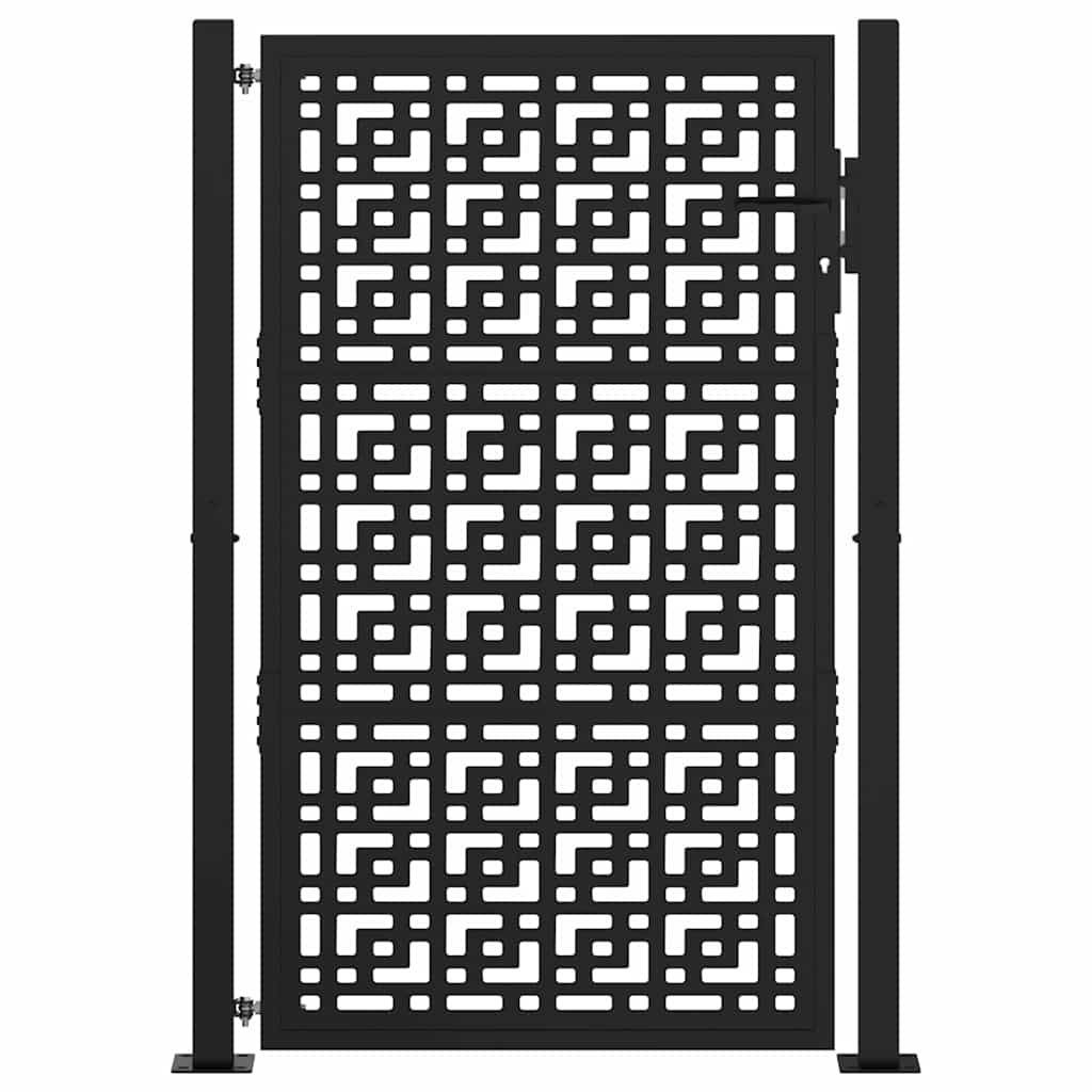 Poort met kruisontwerp 100x150 cm staal zwart is nu te koop bij PeponiXL, paradijselijk wonen!