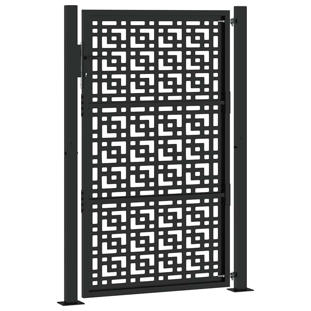 Poort met kruisontwerp 100x150 cm staal zwart is nu te koop bij PeponiXL, paradijselijk wonen!