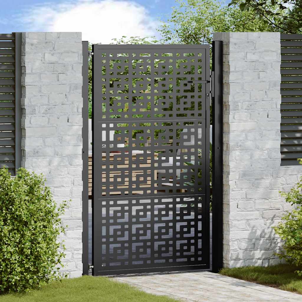 Poort met kruisontwerp 100x150 cm staal zwart is nu te koop bij PeponiXL, paradijselijk wonen!