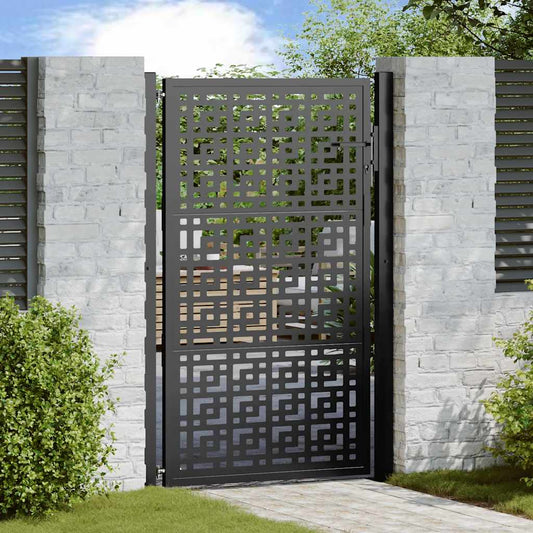 Poort met kruisontwerp 100x150 cm staal zwart is nu te koop bij PeponiXL, paradijselijk wonen!