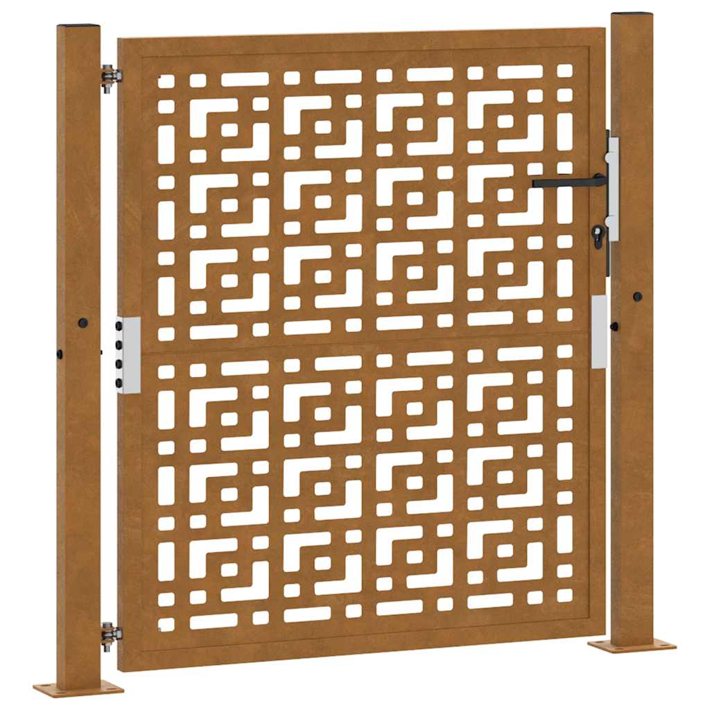 Poort met kruisontwerp 100x100 cm weervast staal is nu te koop bij PeponiXL, paradijselijk wonen!