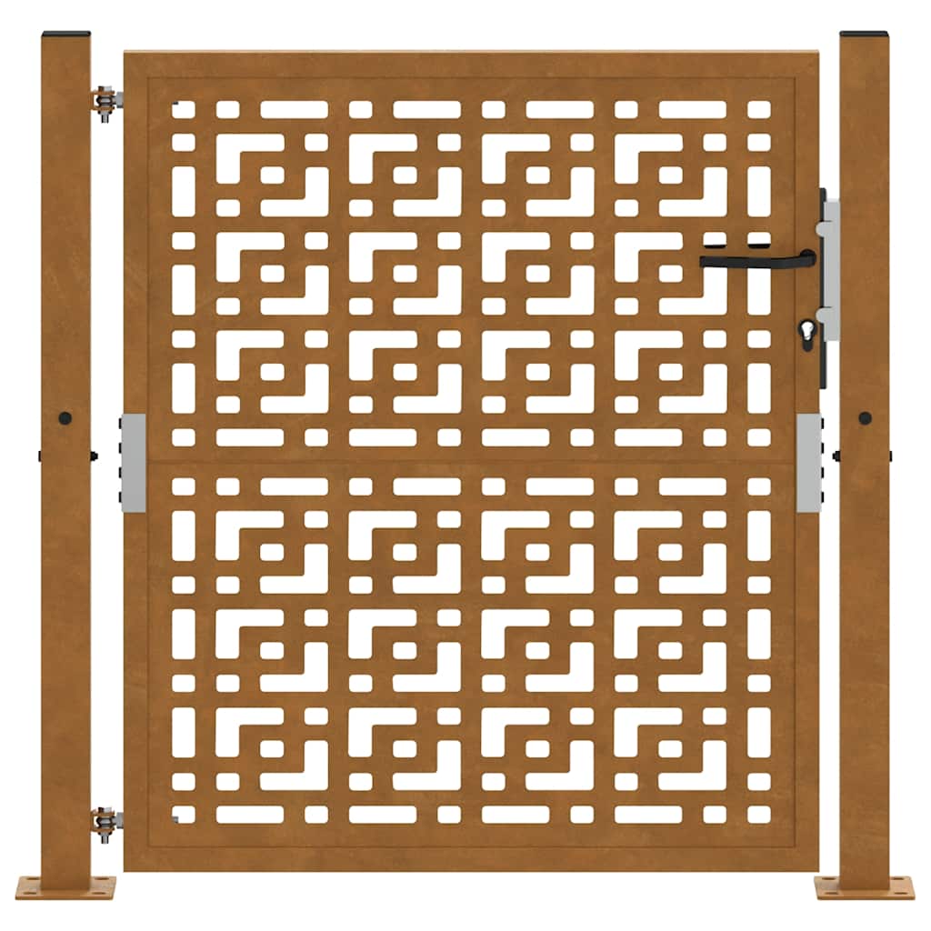 Poort met kruisontwerp 100x100 cm weervast staal is nu te koop bij PeponiXL, paradijselijk wonen!