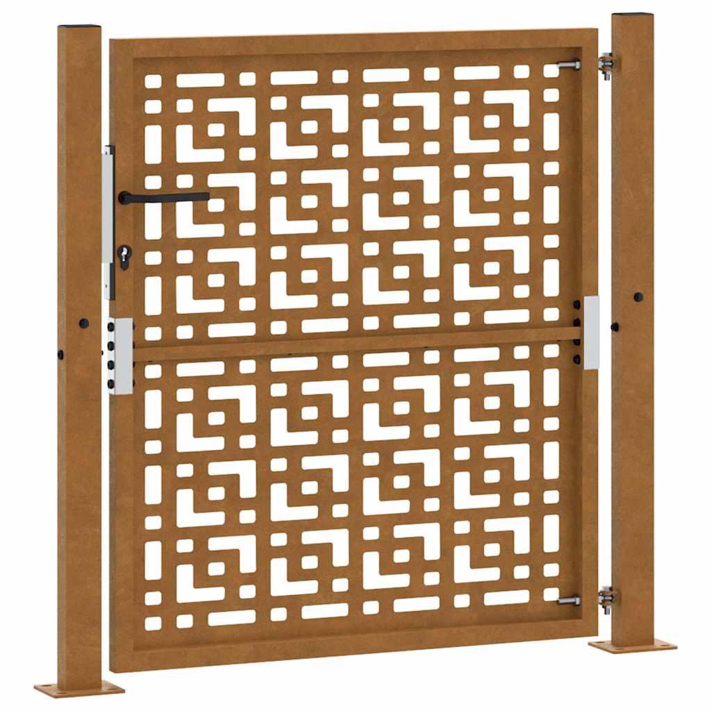 Poort met kruisontwerp 100x100 cm weervast staal is nu te koop bij PeponiXL, paradijselijk wonen!