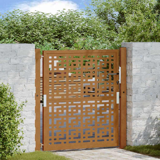 Poort met kruisontwerp 100x100 cm weervast staal is nu te koop bij PeponiXL, paradijselijk wonen!