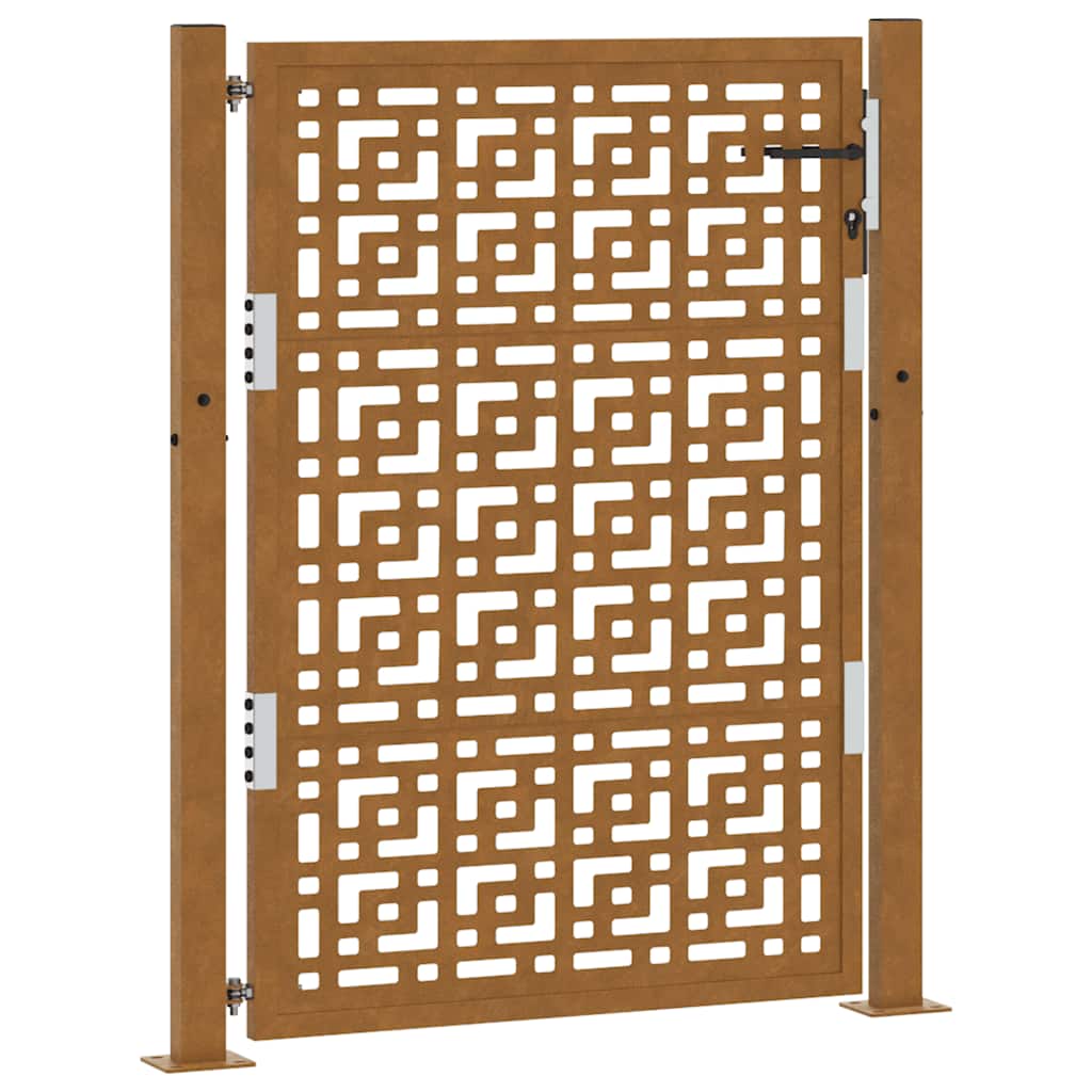 Poort met kruisontwerp 100x125 cm weervast staal is nu te koop bij PeponiXL, paradijselijk wonen!