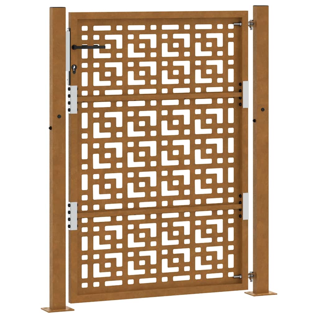 Poort met kruisontwerp 100x125 cm weervast staal is nu te koop bij PeponiXL, paradijselijk wonen!