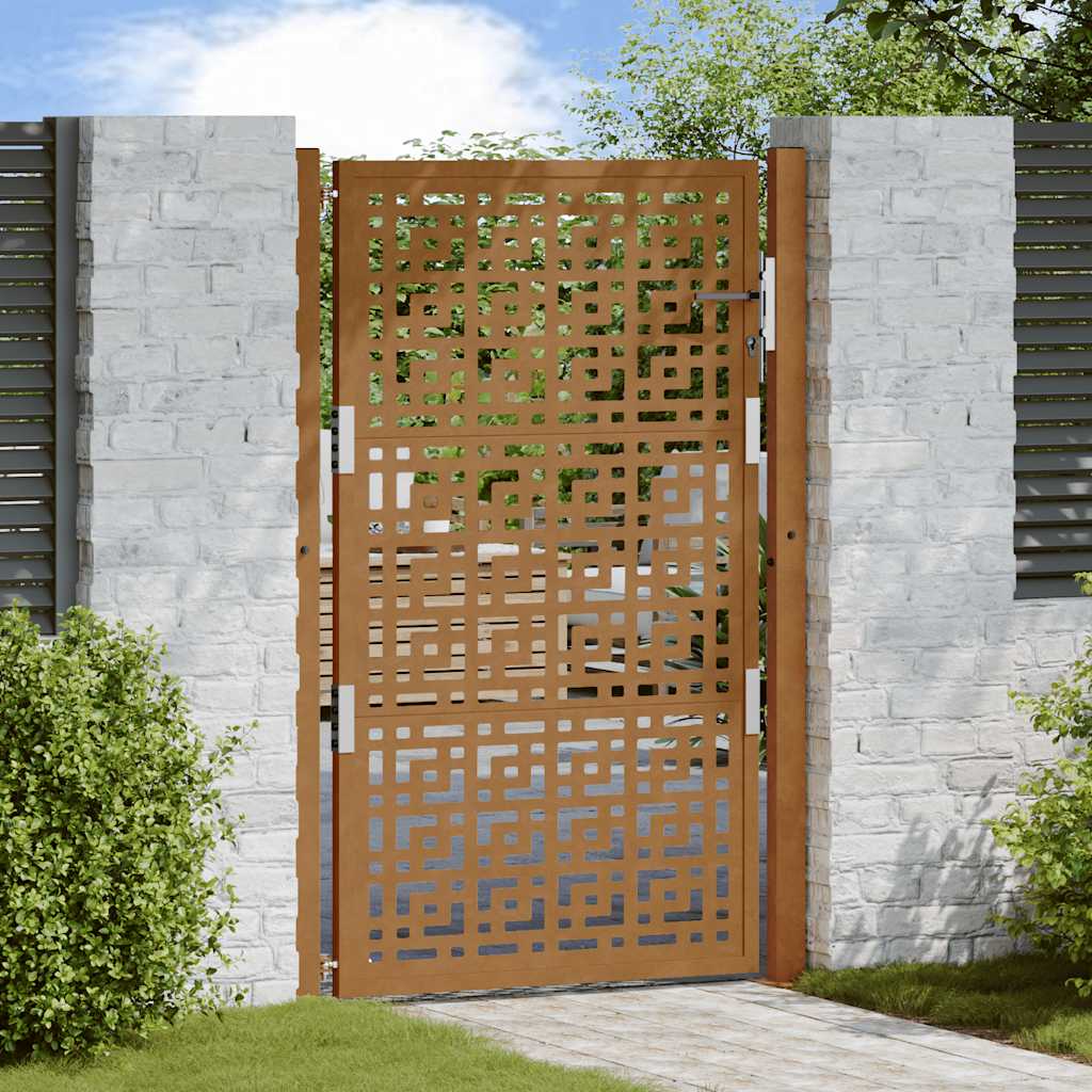Poort met kruisontwerp 100x150 cm weervast staal is nu te koop bij PeponiXL, paradijselijk wonen!