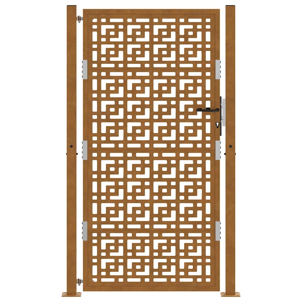 Poort met kruisontwerp 100x175 cm weervast staal is nu te koop bij PeponiXL, paradijselijk wonen!