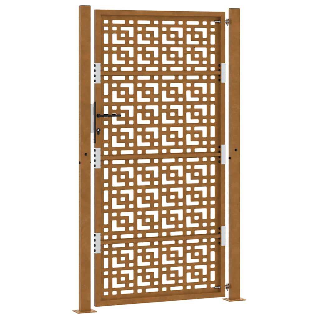 Poort met kruisontwerp 100x175 cm weervast staal is nu te koop bij PeponiXL, paradijselijk wonen!