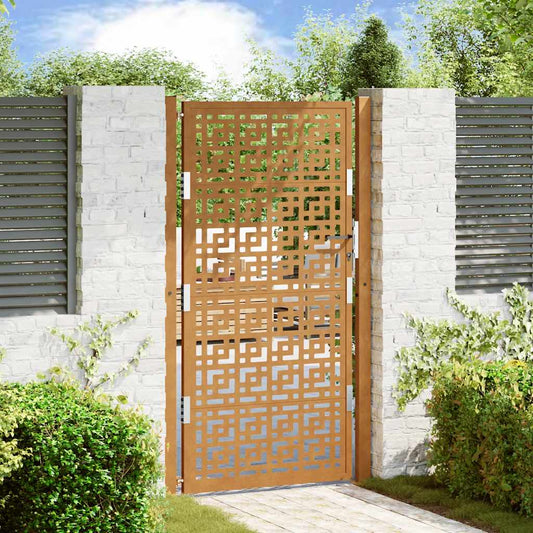 Poort met kruisontwerp 100x175 cm weervast staal is nu te koop bij PeponiXL, paradijselijk wonen!