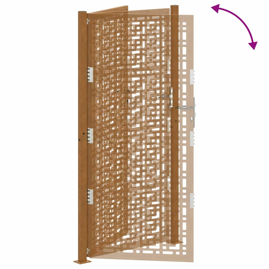 Poort met kruisontwerp 100x200 cm weervast staal is nu te koop bij PeponiXL, paradijselijk wonen!