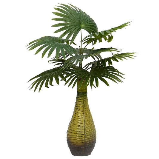 Kunstpalmplant 9 bladeren 65 cm groen is nu te koop bij PeponiXL, paradijselijk wonen!