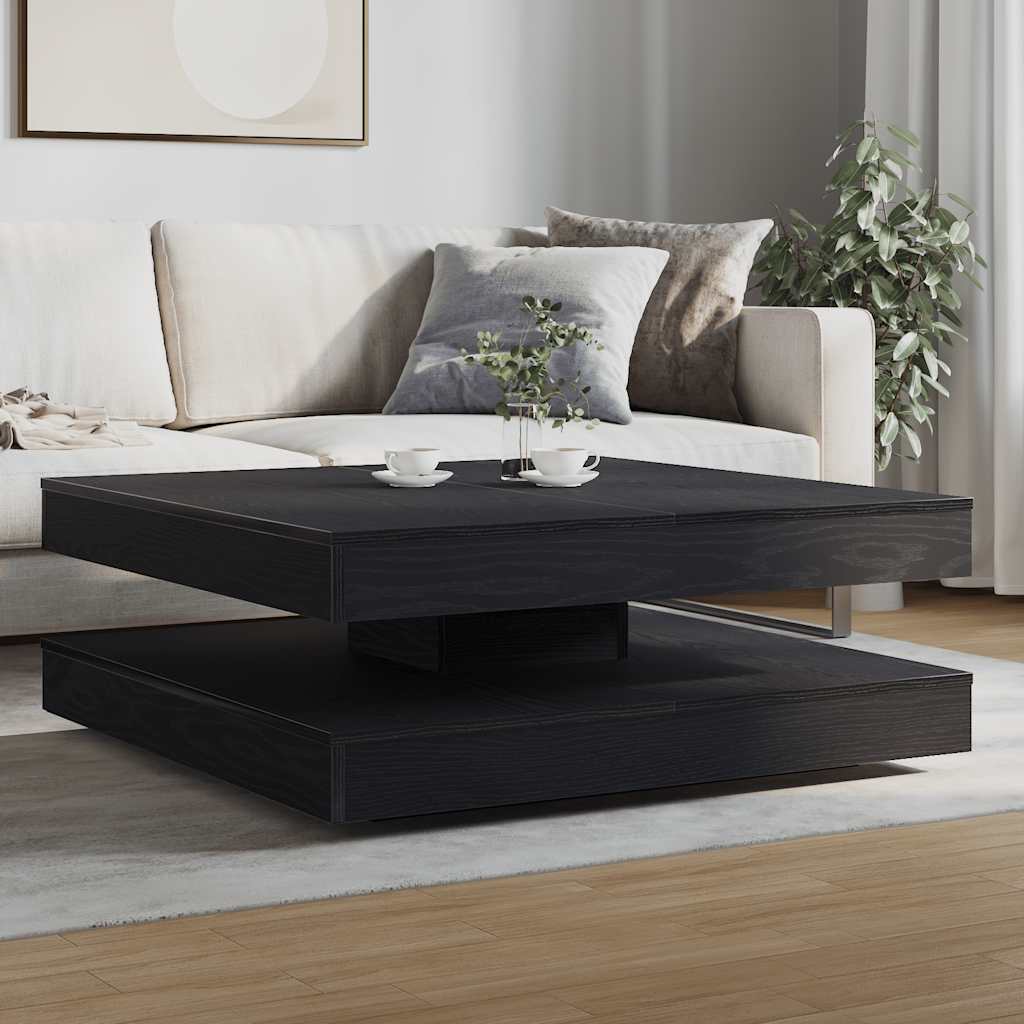 Salontafel 360 graden draaibaar 90x90x34,5 cm zwart eikenkleur is nu te koop bij PeponiXL, paradijselijk wonen!