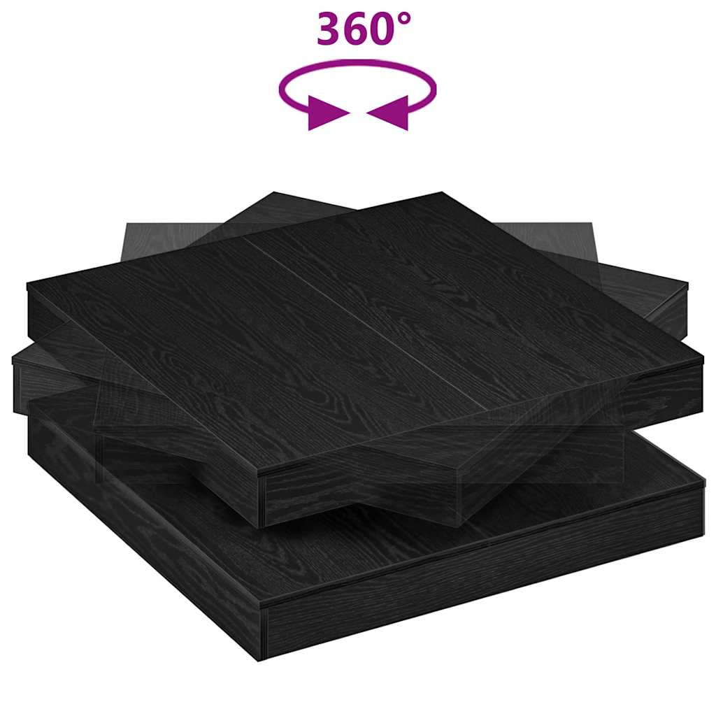 Salontafel 360 graden draaibaar 90x90x34,5 cm zwart eikenkleur is nu te koop bij PeponiXL, paradijselijk wonen!