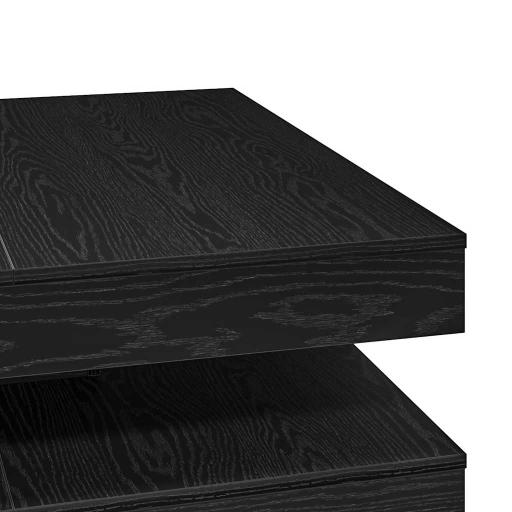 Salontafel 360 graden draaibaar 90x90x34,5 cm zwart eikenkleur is nu te koop bij PeponiXL, paradijselijk wonen!