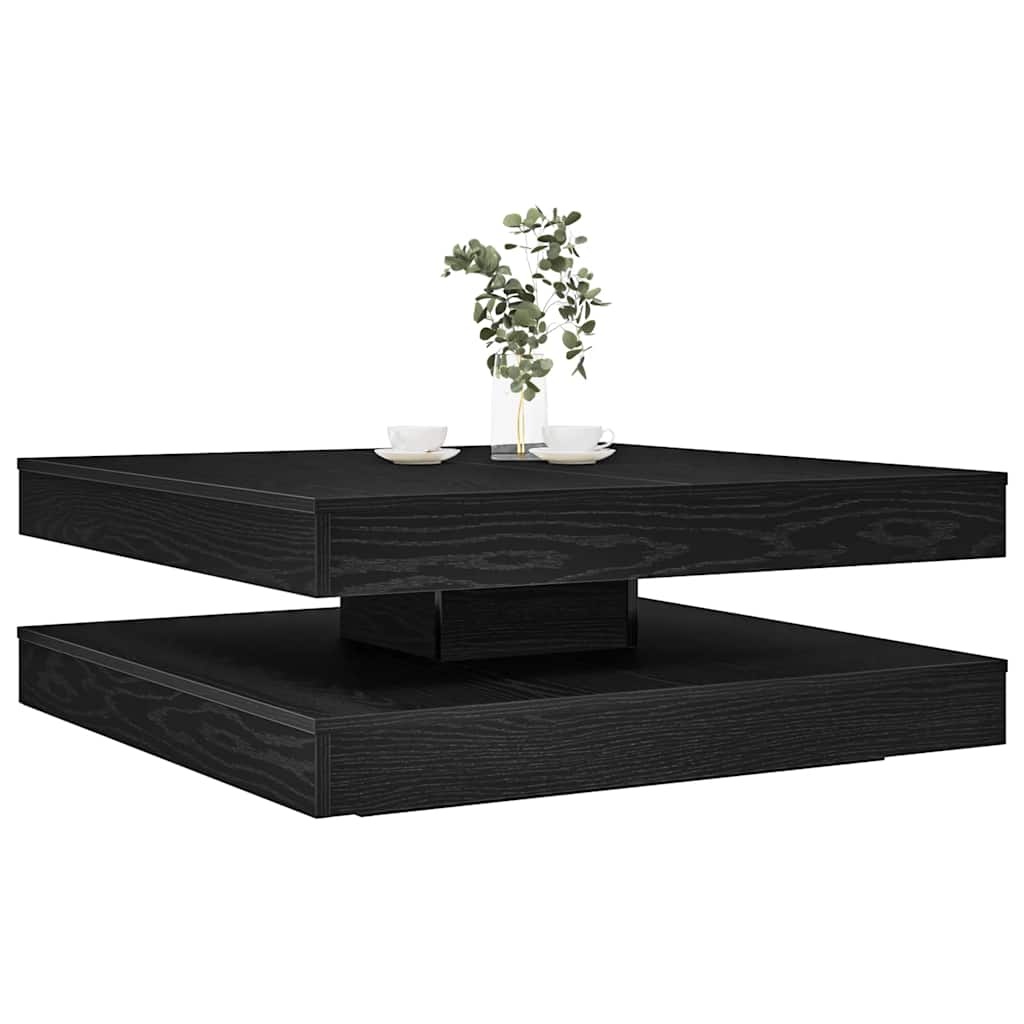 Salontafel 360 graden draaibaar 90x90x34,5 cm zwart eikenkleur is nu te koop bij PeponiXL, paradijselijk wonen!