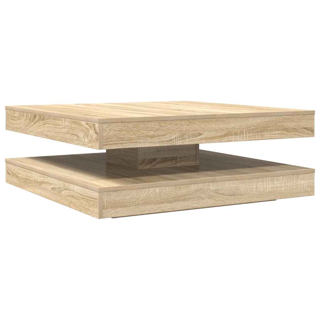 Salontafel 360 graden draaibaar 90x90x34,5 cm sonoma eikenkleur is nu te koop bij PeponiXL, paradijselijk wonen!